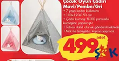 BEBEKONFOR ÇOCUK OYUN ÇADIRI MAVİ/PEMBE/GRİ indirimli fiyat BEBEKONFOR ÇOCUK OYUN ÇADIRI MAVİ/PEMBE/GRİ fiyat ve kampanya bilgisi